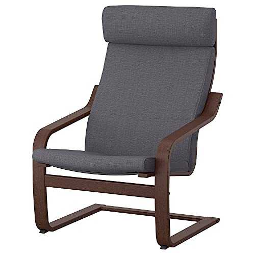 POÄNG armchair (68x82x100 cm brown/Skiftebo dark grey)
