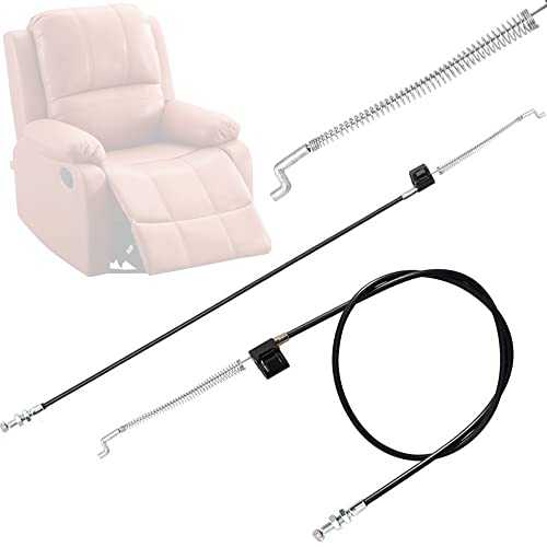 XAVSWRDE 2 PCS Replacement Recliner Cable Metal Recliner Universal Pull Recliner Handle Chair Sofa Handle Cable Durable Couch Release Lever Replacement Cable for Sofa,Total Length Approx 37.7”, Black