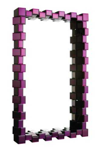 Premier Housewares Glass Wall Mirror, 88 x 12.5 x 136 cm - Purple