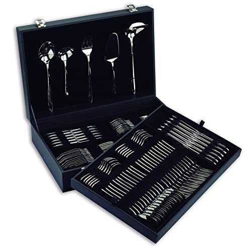 Arcos Series Berlin - Gift Case Flatware Set 113 pieces (Complete Set) - Monoblock of one piece Stainless Steel Silver Color