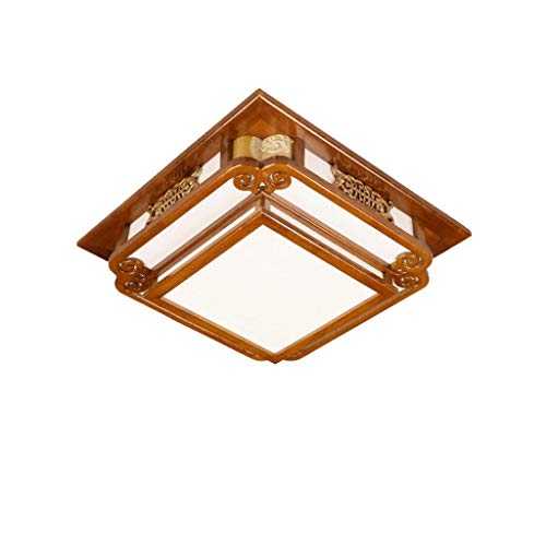 Durable Ceiling Lights Chinese LED Ceiling Lamp Solid Wood Antique Ceiling Lamp Three-Color Dimming Living Room Bedroom Study Ceiling Lights (Size : 69 * 69 * 15cm-108w),Colour:46*46*15cm-48w