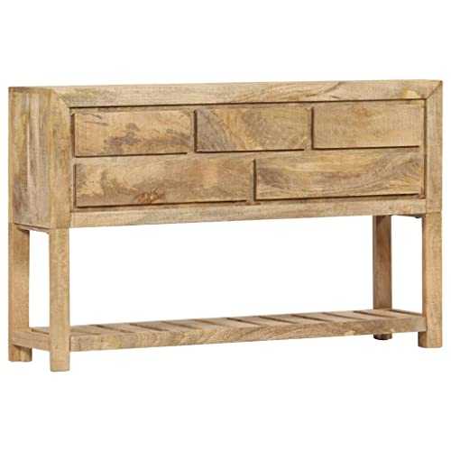 vidaXL Solid Mango Wood Sideboard with 5 Drawers 1 Shelf Home Hallway Drawer Storage Cupboard Cabinet Organiser Unit Console Table
