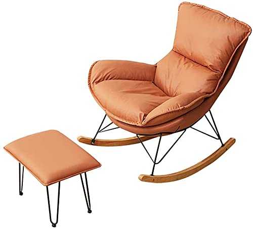 FBITE Comfortable Relax Rocking Chair Lounge Chair Relax Chair with Leather Footstool Comfy Single Sofa Chairs High-Back Club Armchair
