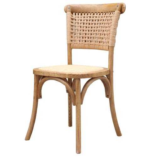 MZXUN Retro Dining Chair Kitchen Furniture Backrest Chair American Simple Rattan Dining Chairs Paper Rope Chair Hotel Restaurant (Color : A)
