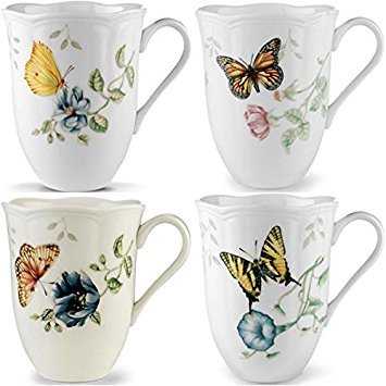 Lenox Butterfly Meadow 12oz Mugs, Assorted Set of 4