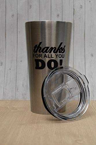 12-Piece Thank You Tumblers/Employee Appreciation Thank You Tumbler/Corporate Thanks For All You Do Stainless Steel Travel Mugs/Teacher Appreciation Gift Tumbler