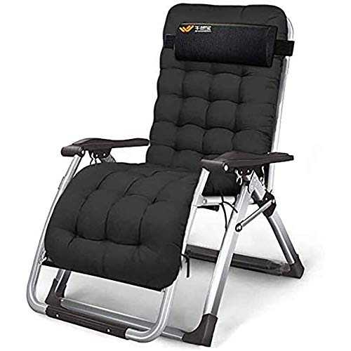 YANGSANJIN Zero Gravity Patio Chairs Recliner Folding Chaise Loungers with Pad and Cup Holder Home Deck Chair (Color: with Cotton Mat)