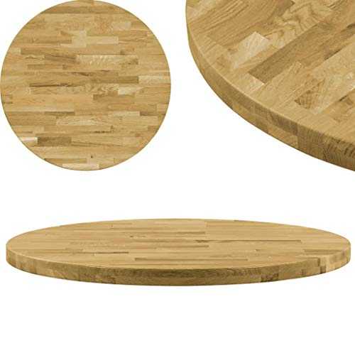 vidaXL Solid Oak Wood Tabletop Round 44mm 900mm Replacement Table Accessory