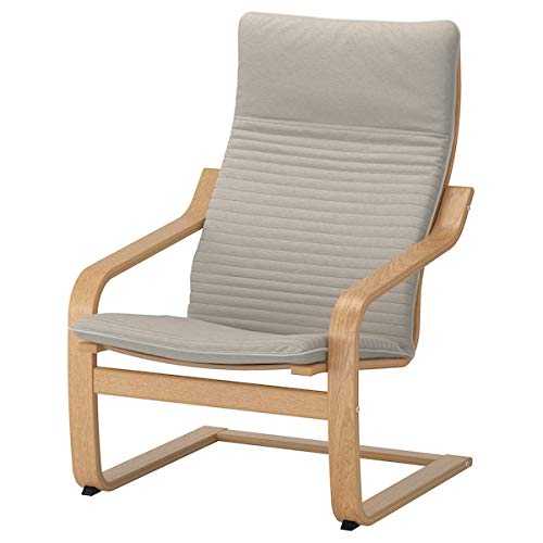 POÄNG Armchair, oak veneer, Knisa light beige, 68x82x100 cm durable and easy to care for. Fabric armchairs. Armchairs & chaise longues. Sofas & armchairs. Furniture. Environment friendly.