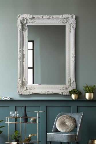 4Ft X 3Ft 122cm X 91cm Large Ivory/Cream Decorative Antique Ornate Wall Mirror