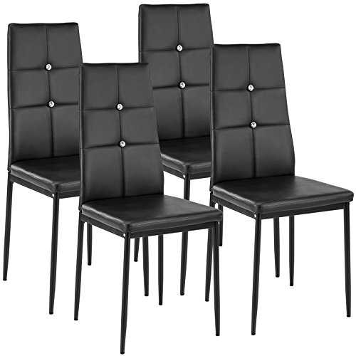 TecTake 800452 Set of 4 Dining Chairs 40x42x97cm (4x black | no. 402545)
