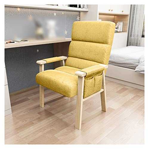 DUNAKE Fabric Armchair Comfy, Accent Chair For Living Room, Wooden Computer Chair Ergonomic With Footrest Mid Century Modern Wingback Sofa Chairs With Storage For Bedroom Resting