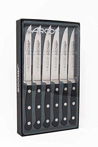 Arcos Series Clasica - Knife Set 6 pieces (6 Steak Knives) - Blade Nitrum Forged Stainless Steel - Handle Polyoxymethylene (POM) Black Color