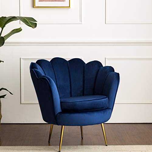 Cherry Tree Furniture HEPBURN Scalloped Velvet Armchair Tub Chair (Deep Blue)