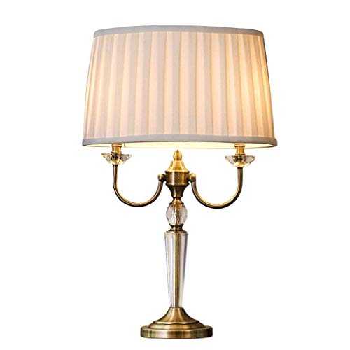 RANRANJJ Table Lamp,Household Bedside Table Lamp, Decoration Desk Lamp,Crystal Antique Brass Table Lamps,Bedroom Bedside Creative