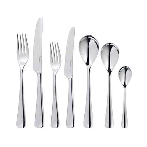 Robert Welch Malvern Bright Cutlery Set, 56 Piece for 8 People. Made from The Highest Quality Stainless Steel. Dishwasher Safe.
