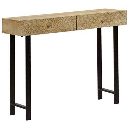 vidaXL Solid Mango Wood Console Table 102x30x79cm Entryway Display Stand Desk