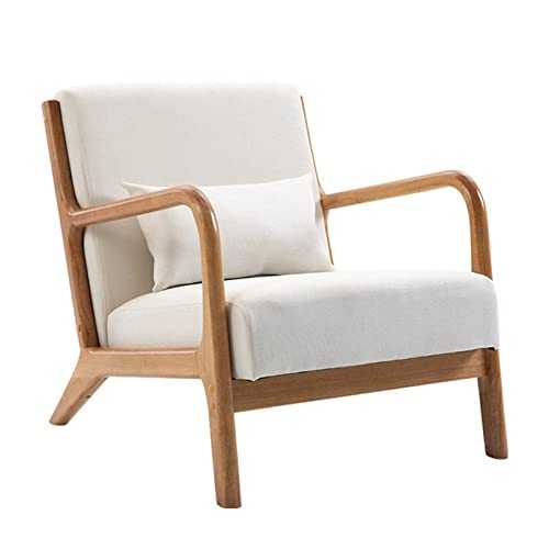 ZANNZA Solid Wood Single Sofa Chair, Backrest Lounge Chair Sofa Chair, Living Room Bedroom Armchair Easy To Assemble Sofa Chair Lounge Chair Home Furniture