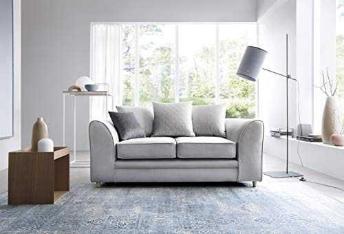 Abakus Direct Chicago Corner Sofa Settee Right or Left in Light Grey Easy Clean Velvet Fabric (2 Seater)