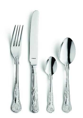 Amefa 621000WF19G24 Vintage Kings 24 Piece 6 Person Cutlery Set - Gift Boxed(Silver)