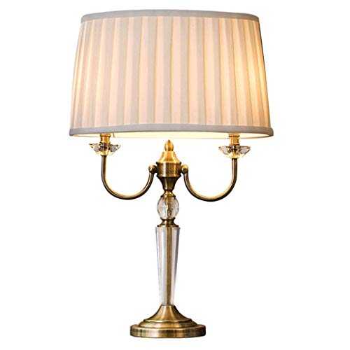 HYY-YY American Table Lamp Bedroom Bed Simple Modern Brass Color Living Room Warm Crystal Bedside Table Lamp Desk lamp