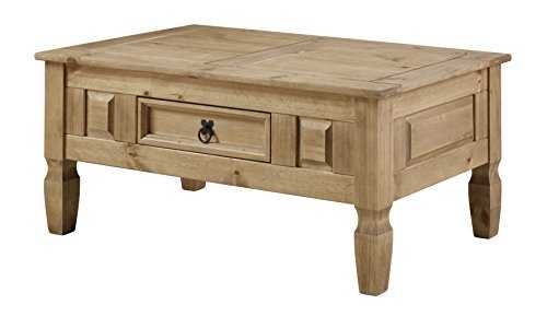 Corona Mexican Pine Coffee Table - Rustic Design with Drawer