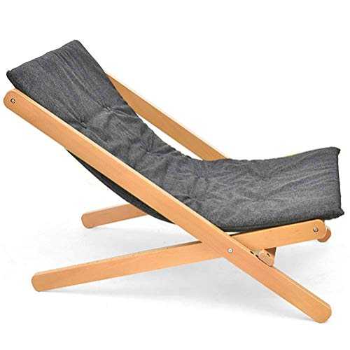 YANGSANJIN Solid Wood Folding Chair, Office Lunch Break Chair, Lazy Backrest, Home Balcony Lounge Chair, Portable And Foldable,Outdoor Garden Patio,Gray