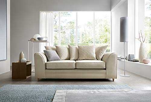Abakus Direct Chicago Corner Sofa Settee Right or Left in Cream Water Repellent Velvet Fabric (3 Seater)