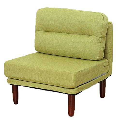 Lisansang Single Chair Detachable Cushion Vintage Seat Accent Chair Sofa Recliner Foldable Chair Armchair (Color : Green, Size : 70 * 70 * 69cm)