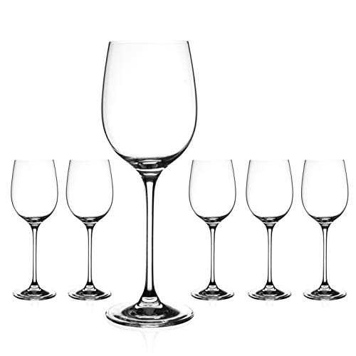 DIAMANTE White Wine Glasses - ‘Moda' Collection Undecorated Crystal - Set of 6