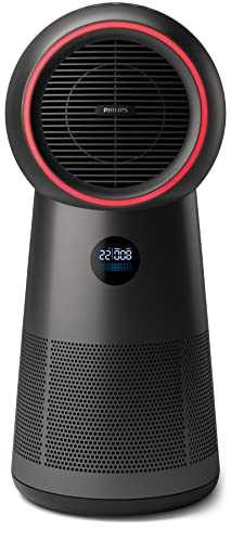 Philips UK Kitchen and Home 3-in-1 Purifier, Fan and Heater 2000 Series, Purifies rooms up to 42 m² 165 m³/h clean air rate (CADR) HEPA & Active Carbon filters, AMF220/35 Black