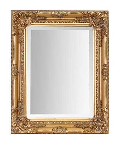 Select Mirrors Rhone Mirror - French Vintage, Antique Baroque Style - 42cm x 53cm - Chic Home Decor (Antique Gold)