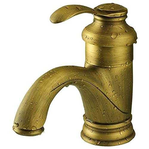 Durable Bathroom Sink Taps Antique Faucet Black Retro All Bronze Bathroom Faucet Single Handle Single Hole Hot and Cold Wash Basin Faucet Easy Installation,Taps