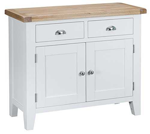 The Furniture Outlet Suffolk White Painted Oak 2 Drawer 2 Door Sideboard
