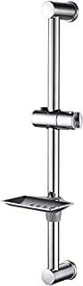 Ibergrif M20802 Shower Riser Rail, Wall Mounted Shower Slide Bar with Soap Dish Bracket Chrome Adjustable Shower Head Holder Bar for Bathroom