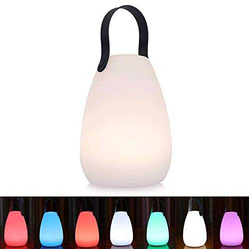 uuffoo LED Night Light, Portable Smart Bedside Table Lamp, Rechargeable Dimmable RGB Bedroom Lamp Kids, Waterproof Camping Light with Remote and Soft Handle Rope for Indoor Outdoor Home Decoration