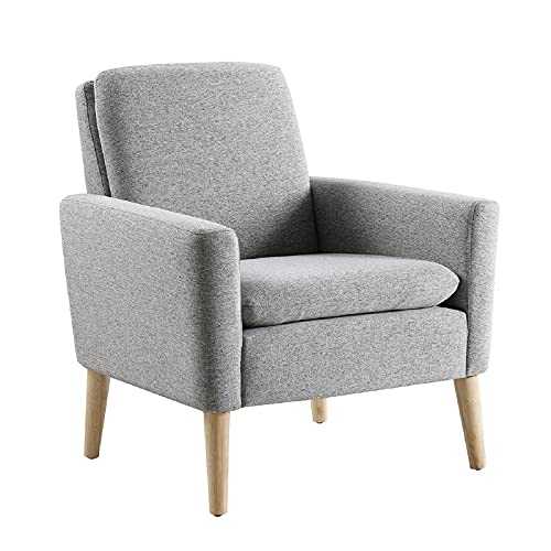 BXD Armchair Comfy Fabric Accent Chair with Upholstered Single Sofa Occasional Modern Arm Chairs for Living Room Bedroom Reading Reception Lounge Grey
