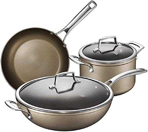 TYX-SS Stock Pot Pan Setss Nonstick Pots and Pans Set 5-Piece Nonstick Cookware Set with Induction Base Professional Kitchen Pots and Pans