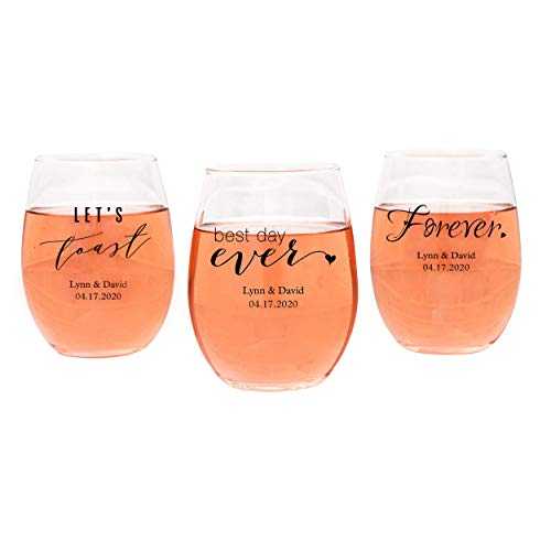 Weddingstar Personalized Small Stemless Wine Glass 9oz - 180 Pack
