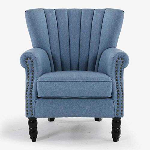 GJZM Accent Chair for Living Room, Modern Sofa Seat Single Recliner Chair linen Padded Seat Easy Assembly，Accent Chair Single Recliner Armchair，Solid wood legs
