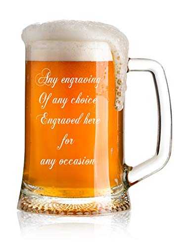 Personalised Engraved 1 Pint Glass Beer Tankard Any Occasion Calligraphy Script Birthdays Anniversaries Weddings Christmas