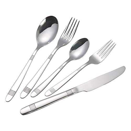 Callyne 32-Piece Stainless Steel Cutlery Flatware Set, Knife Fork Spoon Set, Service for 8