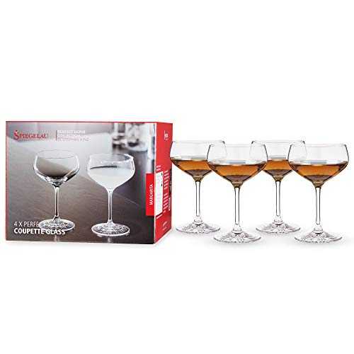 Spiegelau Coupette Glasses - Classic Champagne Coupes, Set of 4, Crystal, 235 ml, Perfect Serve, 4500174