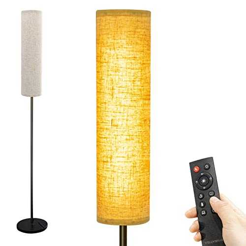Wellwerks Floor Lamps for Living Room, 12W LED Floor Lamp with Remote Control and 4 Color Temperatures, Timer Reading Lamp, Standing Lamps for Bedroom, Office