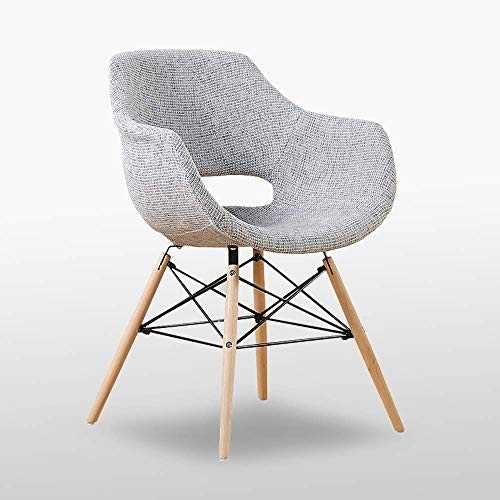 P&N Homewares® Olivia Fabric Dining Armchair Fabric in Grey | Dining Chair | Modern Fabric Chair