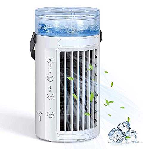 Portable Mini Air Cooler, 4 in 1 Fast Cooling Mobile Conditioner,Air Fan USB with Adjustable Speeds for Home Bedroom Office
