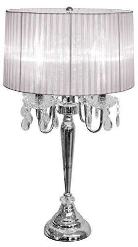 Beaumont 4 Light Table Lamp, Glass, Silver