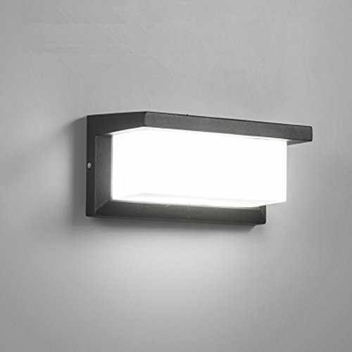 Glighone 12W Outdoor Wall Light IP65 Waterproof Outside Wall Light Square Metal Bulkhead Lights Exterior Wall Light Sconce Fixture Garden Wall Light for Patio Balcony Garage Gate Workshop -Cool White