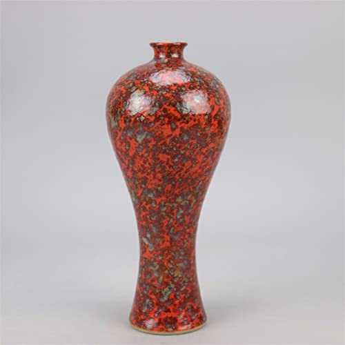 Ornament Glaze Vase Meiping Antique Handmade Vintage Porcelain Ornaments (D 10 * 23cm)