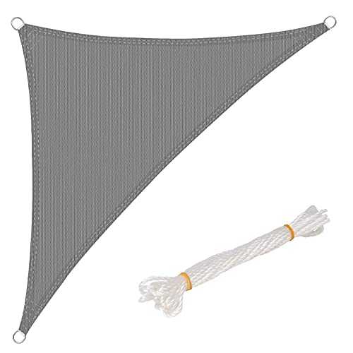 WOLTU Sun Shade Sail Breathable HDPE Sunscreen Awning Canopy for Outdoor Garden Patio Yard Party UV Block - Triangle, 4.2x4.2x6m, Grey, GZS1188gr14